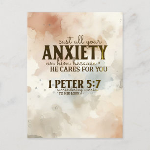 1 Peter 5:7 Cast your anxiety on Him Bible Verse  Postcard