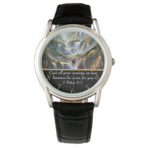 1 Peter 5:7 Christian Faith a waterfall Watch