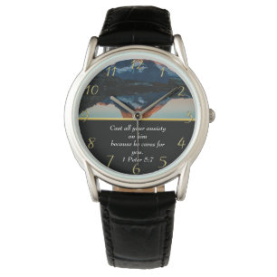 1 Peter 5:7 Christian Faith moutain lake  Watch