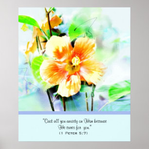 1 Peter 5:7 Christian Poster