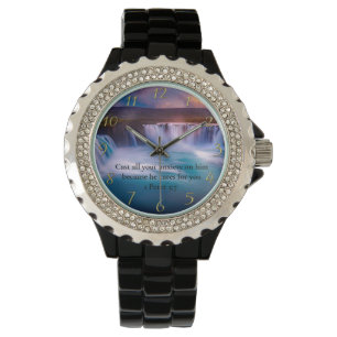 1 Peter 5:7 Gold Christian Faith Prayer Watch