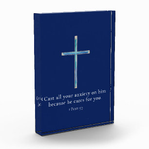 1 Peter 5:7 Minimalist Cross Photo Block