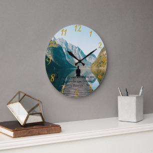 1 Peter 5:7 sitting on the dock  Large Clock