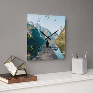 1 Peter 5:7 sitting on the dock Square Wall Clock