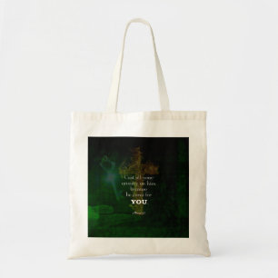 1 Peter 5:7 Uplifting Bible Verses Quote Tote Bag