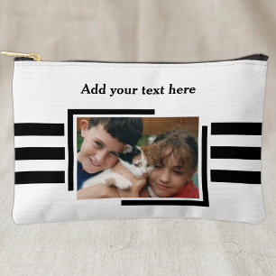 1 photo add text black white accessory pouch