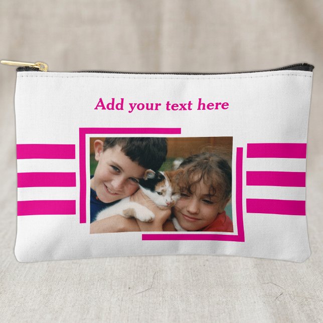 1 photo add text pink white accessory pouch (Creator Uploaded)