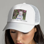 1 Photo and Custom Text - make it yours - Trucker Hat<br><div class="desc">You can replace the photo of your baby (or babies) and create a one-of-a-kind gift! You can replace or delete or add text boxes. Even change the font!</div>