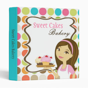 1" Photo Binder Presentation Bakery Brunette Baker