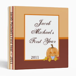 1" Photo Binder Scrapbook Autumn Fall Pumpkin Baby