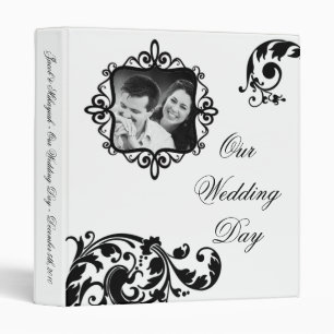 1" Photo Binder Scrapbook Black White Floral