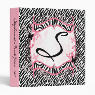 1" Photo Binder Scrapbook Butterfly Zebra Print