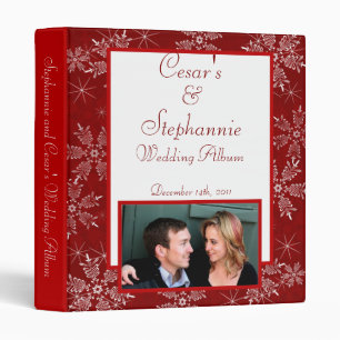 1" Photo Binder Scrapbook Christmas Red Snowflakes