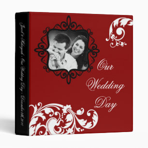 1" Photo Binder Scrapbook Crimson Red Floral