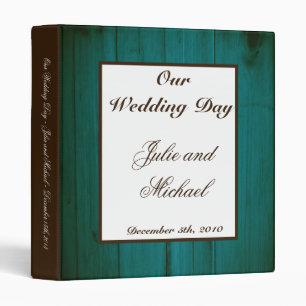 1" Photo Binder Scrapbook Distressed Teal Wood Lac
