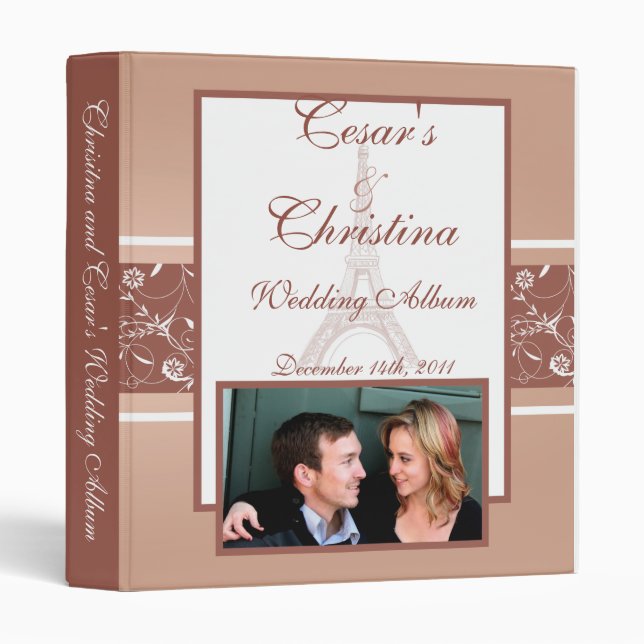 1" Photo Binder Scrapbook Floral Spiral in Paris (Front/Spine)