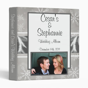 1" Photo Binder Scrapbook Grey Snowflakes