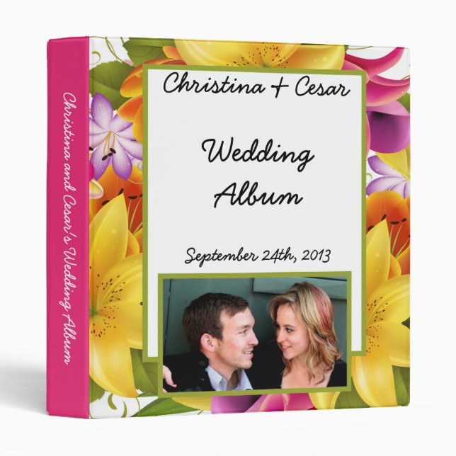 1" Photo Binder Scrapbook Hawaiian Exotic Flowers (Front/Spine)