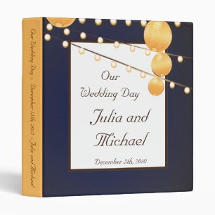 1" Photo Binder Scrapbook Paper Lanterns on Blue
