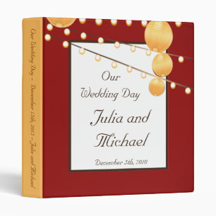 1" Photo Binder Scrapbook Paper Lanterns on Red