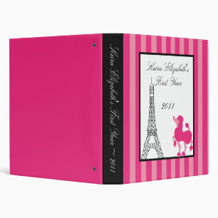1" Photo Binder Scrapbook Pink Poodle Paris Eiffel