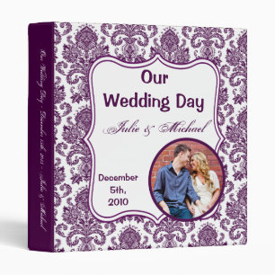 1" Photo Binder Scrapbook Plum Purple Damask Lace