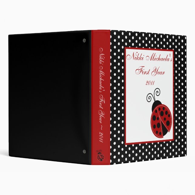 1" Photo Binder Scrapbook Red Ladybug (Background)