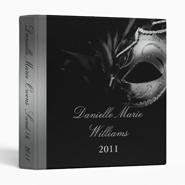 1" Photo Binder Scrapbook Silver Black (Front/Spine)
