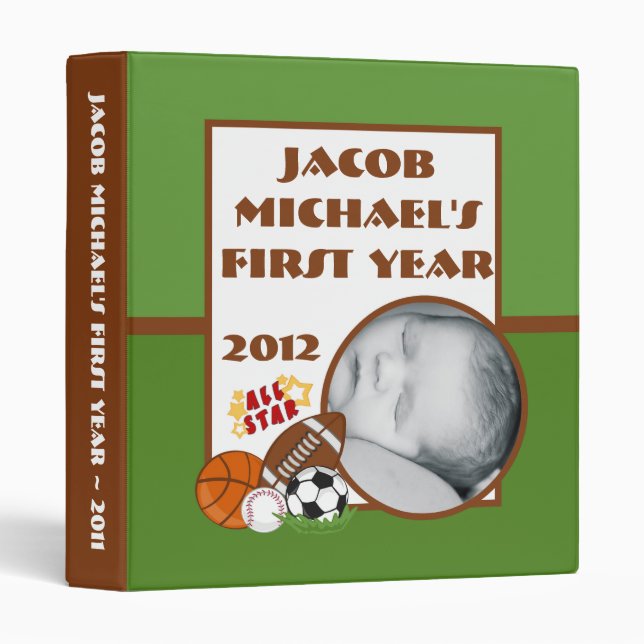 1" Photo Classeur Scrapbook All Star Green (Devant/Côté)