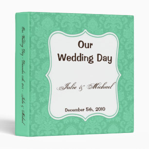 1" Photo Classeur Scrapbook Mint Blanc Damask Lace