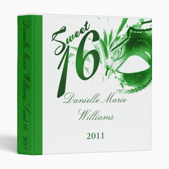 1" Photo Classeur Scrapbook Sweet 16 Green (Devant/Côté)