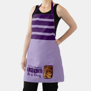 1 photo dog or cat love purple apron