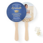1 Photo Graduation Elegant Brushed Blue Gold White