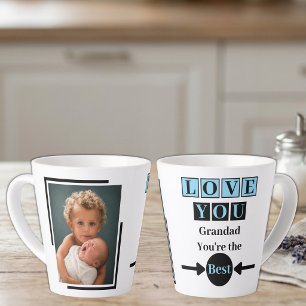1 photo love you grandad blue latte mug