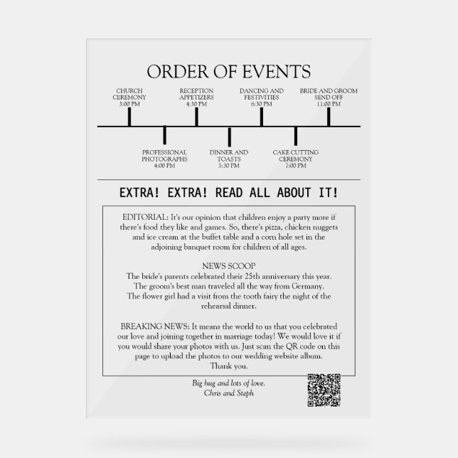 1 Photo Minimaliste Élégant Programme De Mariage D (Recto)