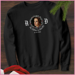 1 Photo Monogram Husband & Wife Name Men’s Sweatshirt