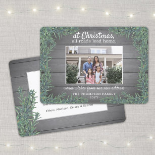 1 Photo New Home Address Change Christmas Moving Holiday Card