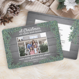 1 Photo New Home Address Change Christmas Moving Holiday Card