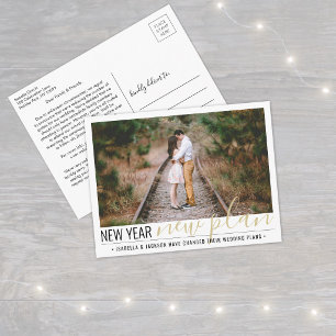 1 Photo Reduced Wedding New Years Change of Plans Holiday Postcard