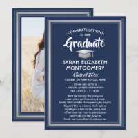 1 Photo Virtual Graduation Navy Blue White Silver