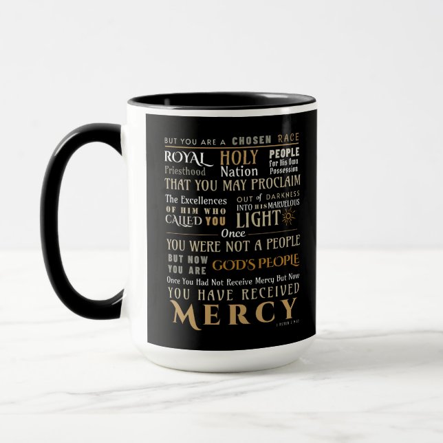 1 Pierre 2:9-10 Écriture Mug (Gauche)