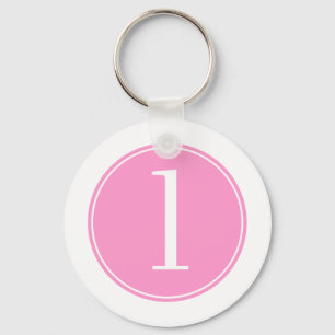 #1 Pink Circle Keychain