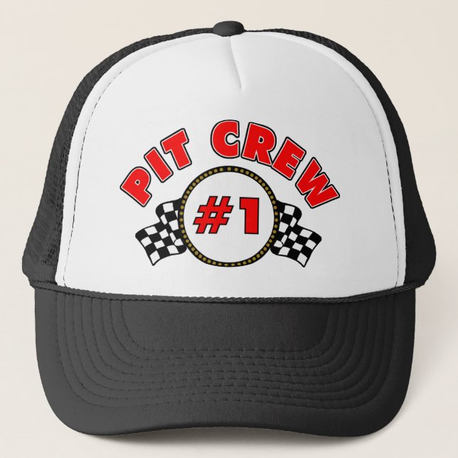 #1 Pit Crew Trucker Hat (Front)