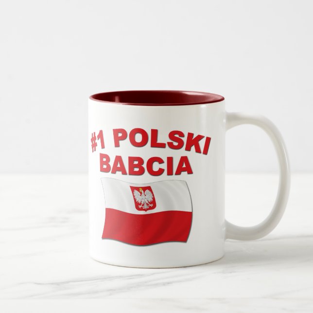 #1 Polski Babcia Two-Tone Coffee Mug (Right)