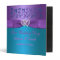 1" Purple, Teal Floral, Hearts Wedding BINDER