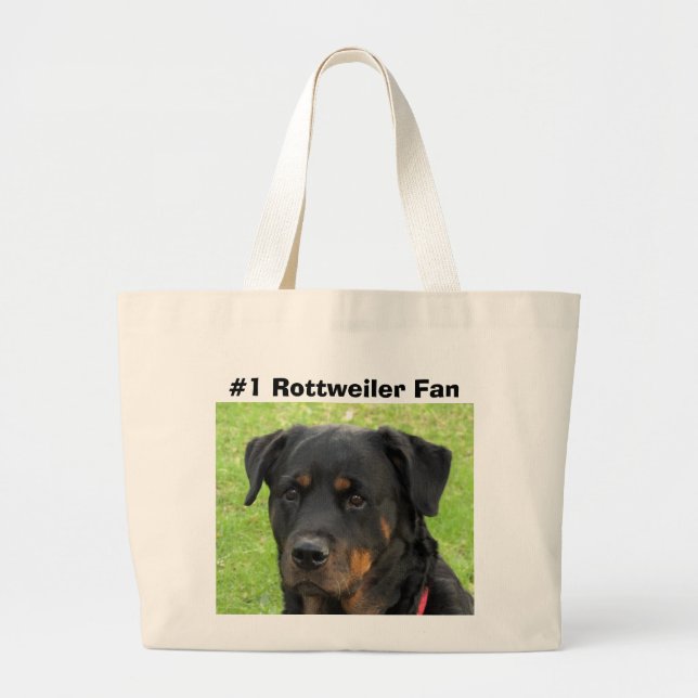 #1 Rottweiler Fan Jumbo Tote Bag (Front)