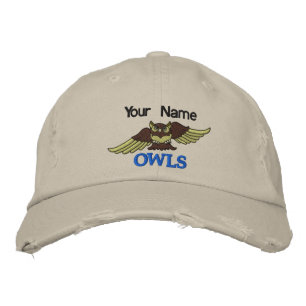 1 SAMPLE OWLS embroidered monogram hat
