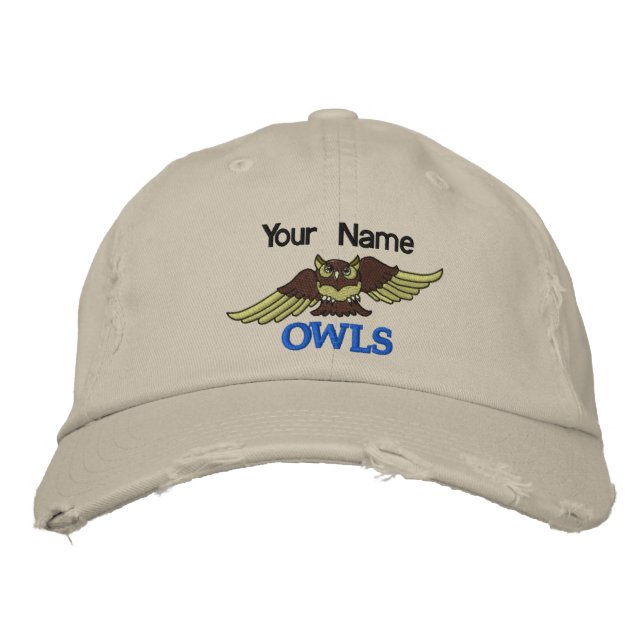1 SAMPLE OWLS embroidered monogram hat (Front)