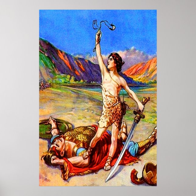 1 Samuel 17 David Defeats Une affiche géante (Devant)