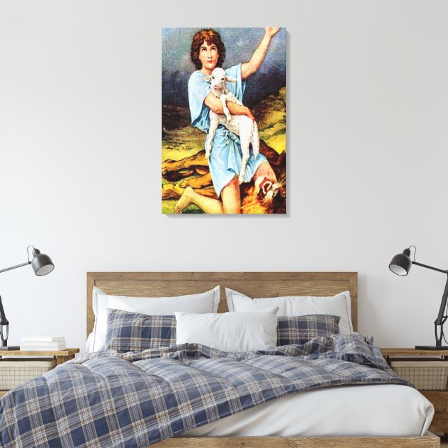 1 Samuel 17 David Kills a Lion Canvas Print (Insitu(Bedroom))